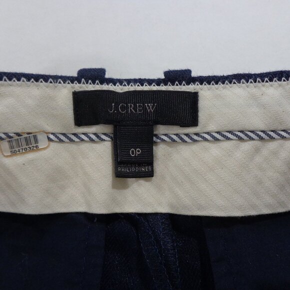 J Crew 100% Linen Wide-Leg Cropped Navy Lounge Career Pants Petites Size 0 - Picture 3 of 7
